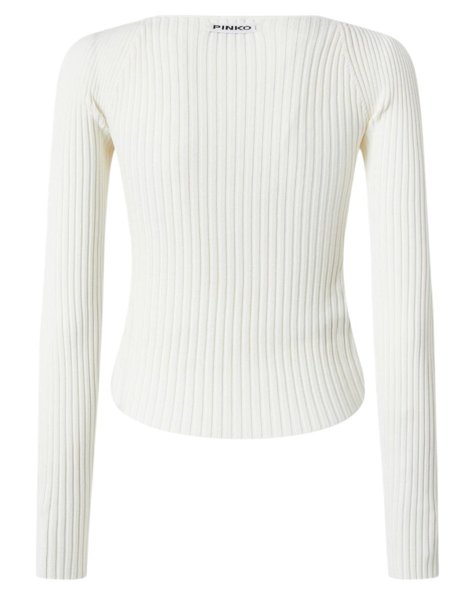 Cardigan Aderente a Costine con Motivo Sunny e Bottoni-Pinko-Maglieria-Vittorio Citro Boutique