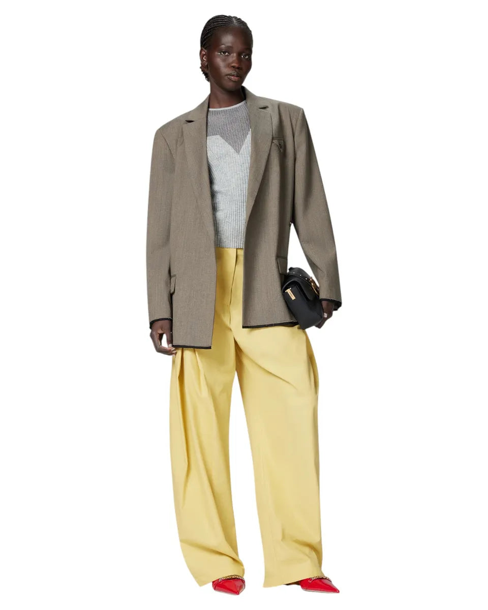 Top smanicato a costine in seta e cashmere con dettaglio corpetto-Pinko-Top-Vittorio Citro Boutique