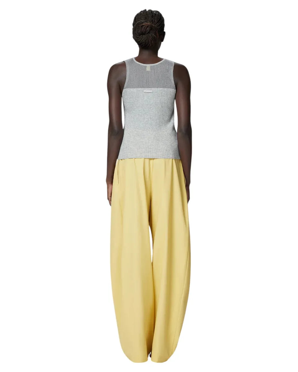 Top smanicato a costine in seta e cashmere con dettaglio corpetto-Pinko-Top-Vittorio Citro Boutique