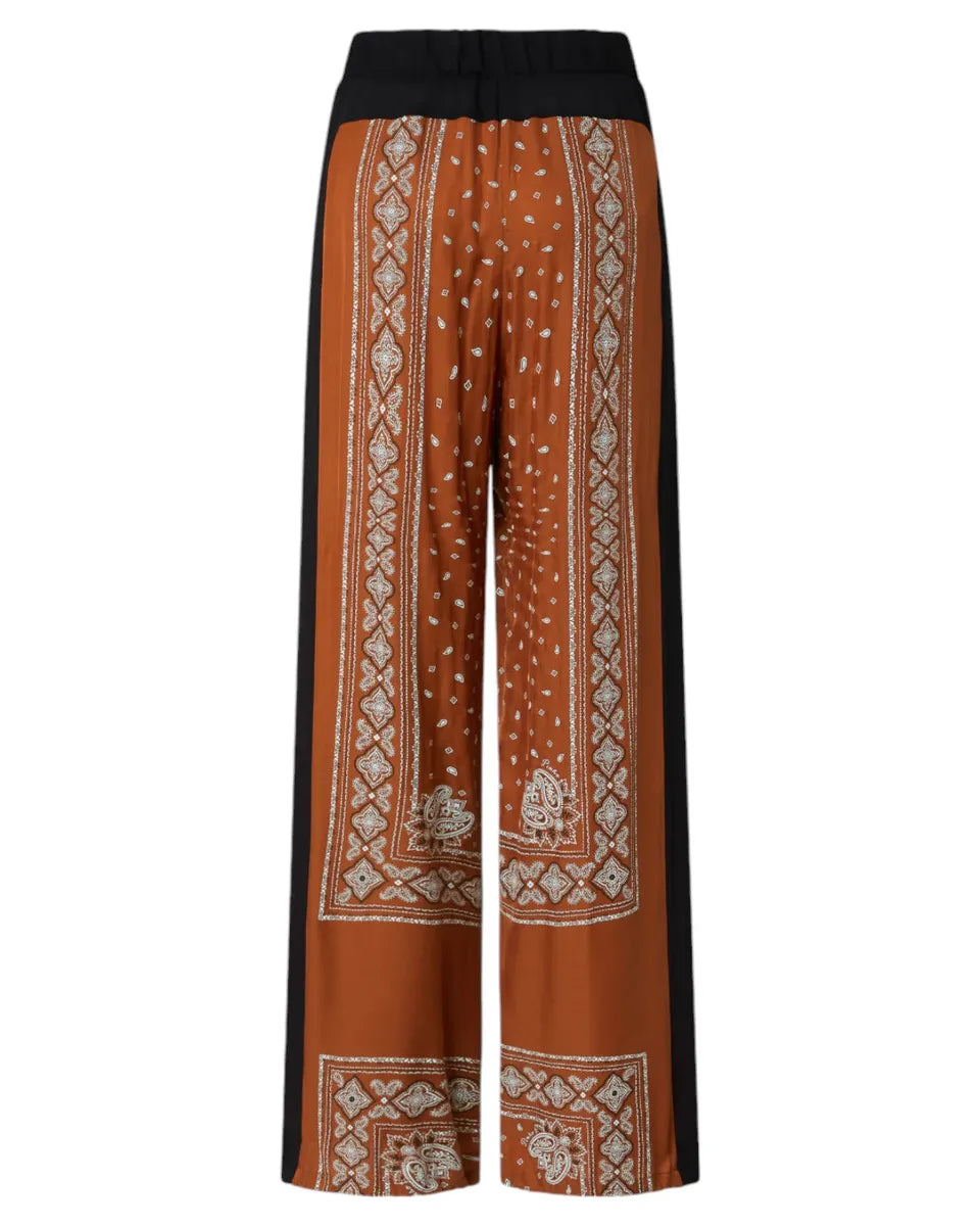 Pantaloni Wide-Leg Stampa Bandana in Viscosa Leggera-Pinko-Pantaloni-Vittorio Citro Boutique