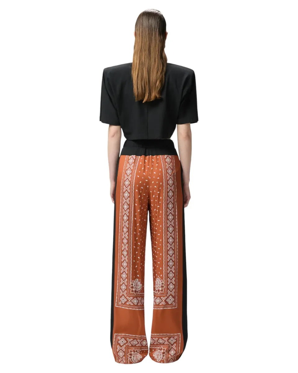 Pantaloni Wide-Leg Stampa Bandana in Viscosa Leggera-Pinko-Pantaloni-Vittorio Citro Boutique