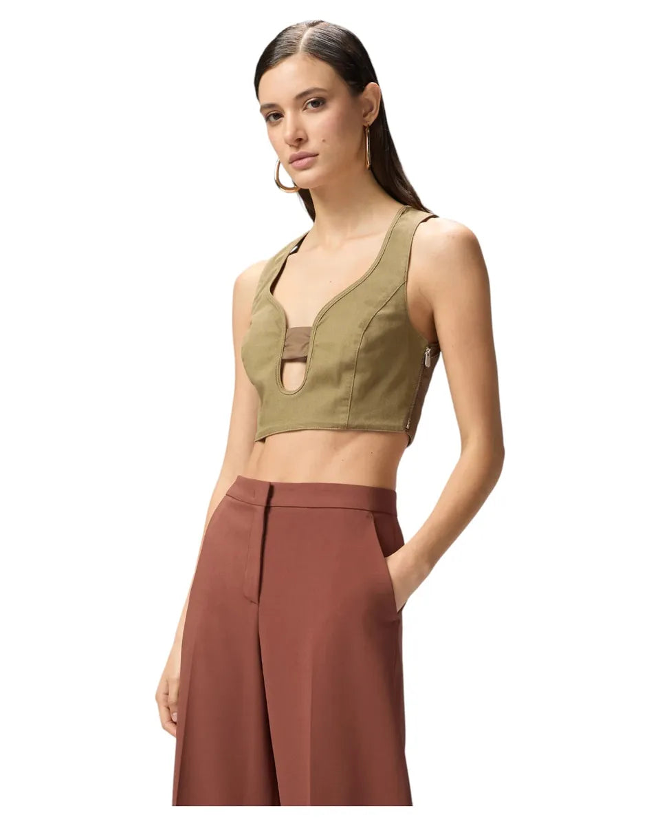 Crop Top Donna in Cotone Stretch-Pinko-Top-Vittorio Citro Boutique