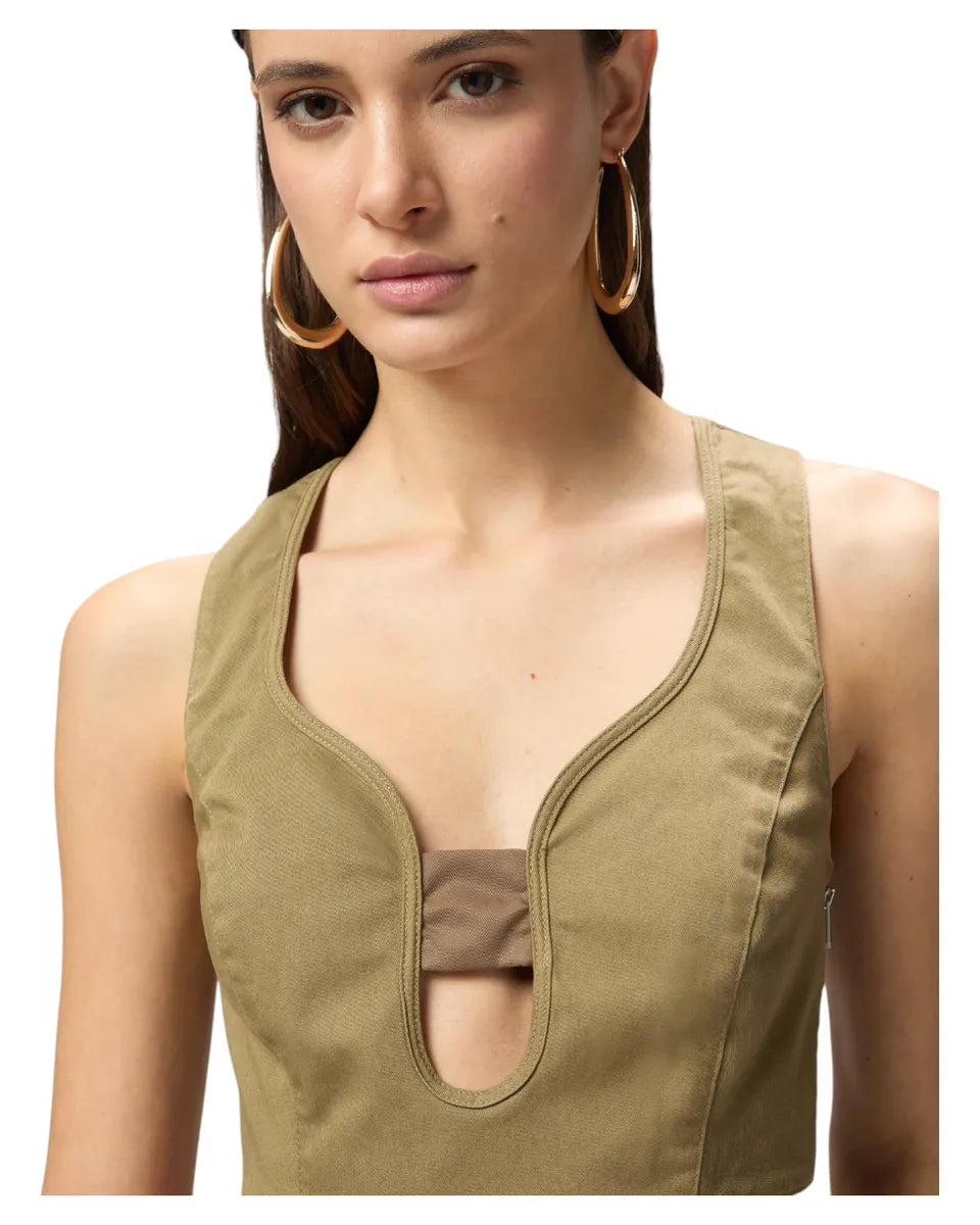 Crop Top Donna in Cotone Stretch-Pinko-Top-Vittorio Citro Boutique