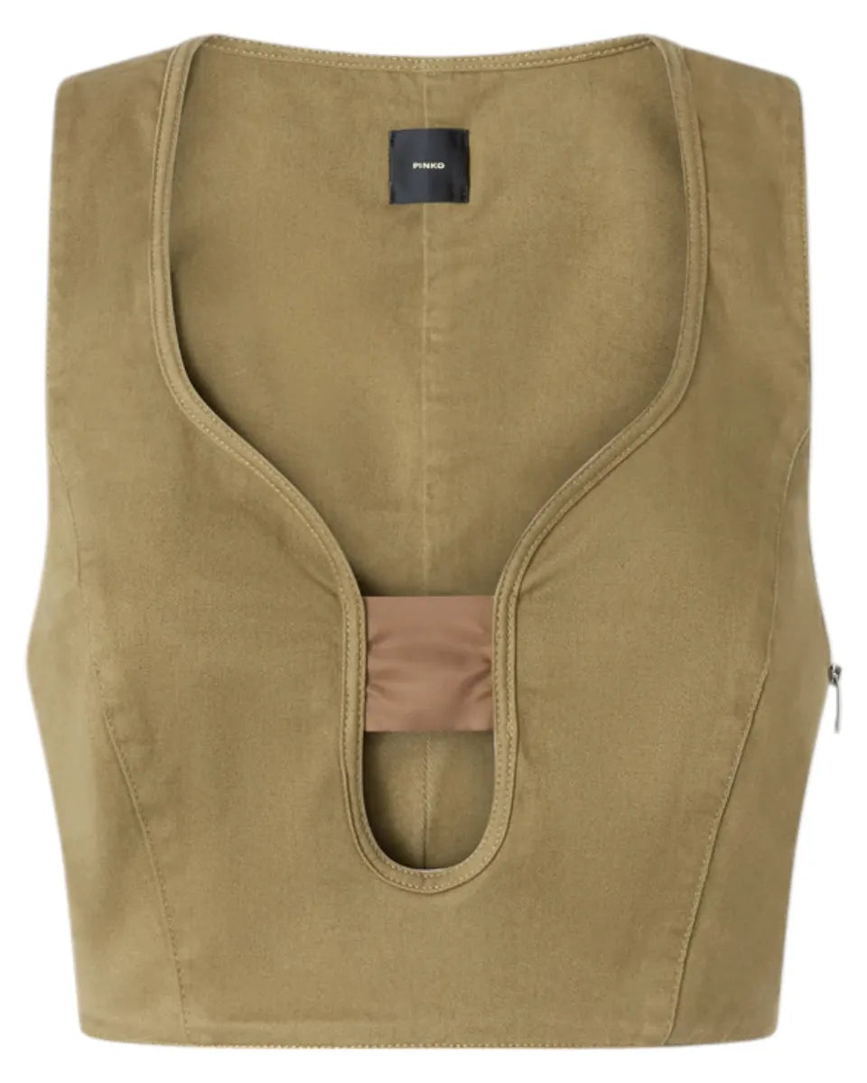 Crop Top Donna in Cotone Stretch-Pinko-Top-Vittorio Citro Boutique