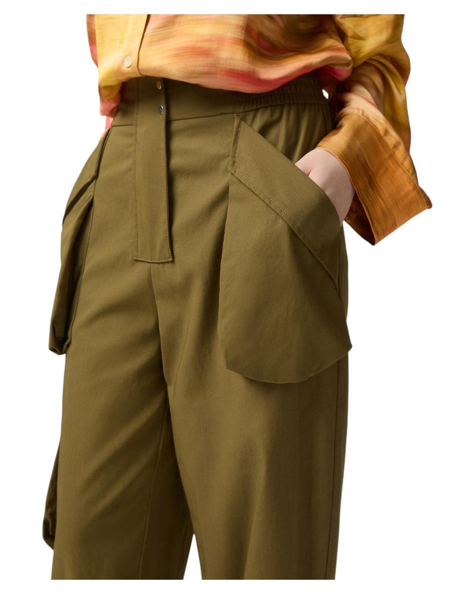 Pantaloni Cargo Donna in Cotone Leggero con Maxi Tasche e Zip alla Caviglia-Pinko-Pantaloni-Vittorio Citro Boutique