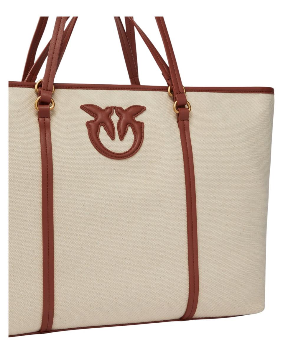 Maxi Shopper in Canvas Riciclato con Doppi Manici e Pochette Interna-Pinko-Borse a spalla-Vittorio Citro Boutique