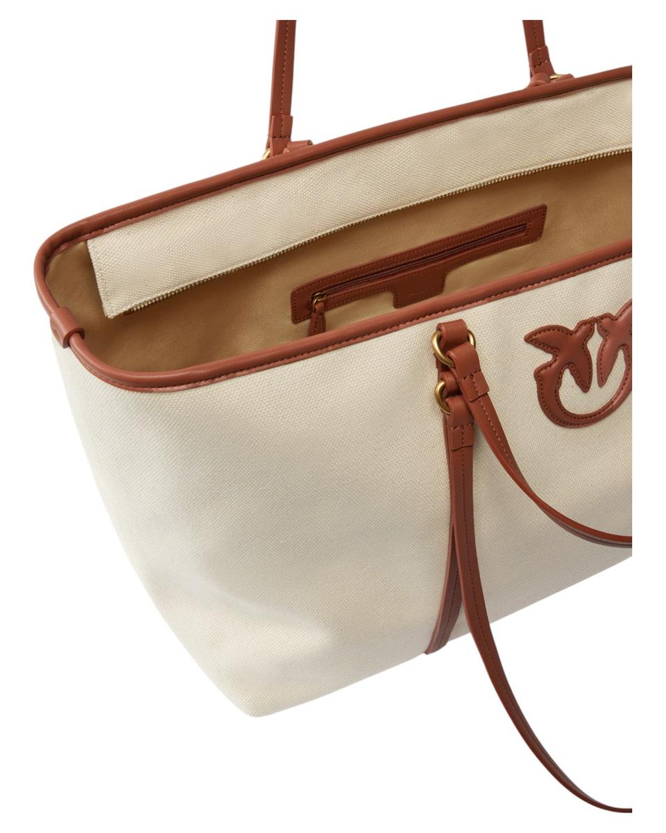 Maxi Shopper in Canvas Riciclato con Doppi Manici e Pochette Interna-Pinko-Borse a spalla-Vittorio Citro Boutique