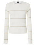 Maglia a Costine con Righe Metallizzate in Cotone e Seta-Pinko-Maglieria-Vittorio Citro Boutique