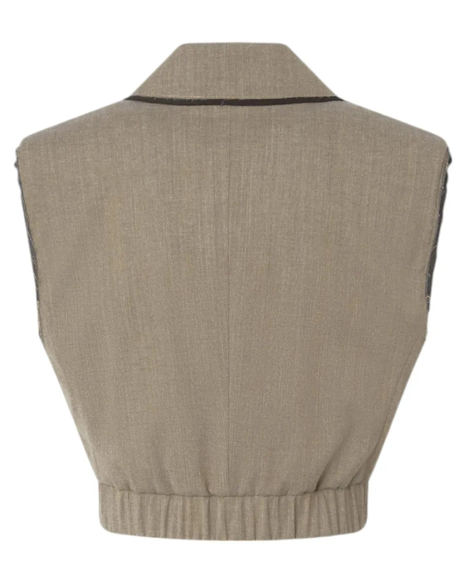 Gilet Corto con Rever ed Elastico-Pinko-Gilet-Vittorio Citro Boutique
