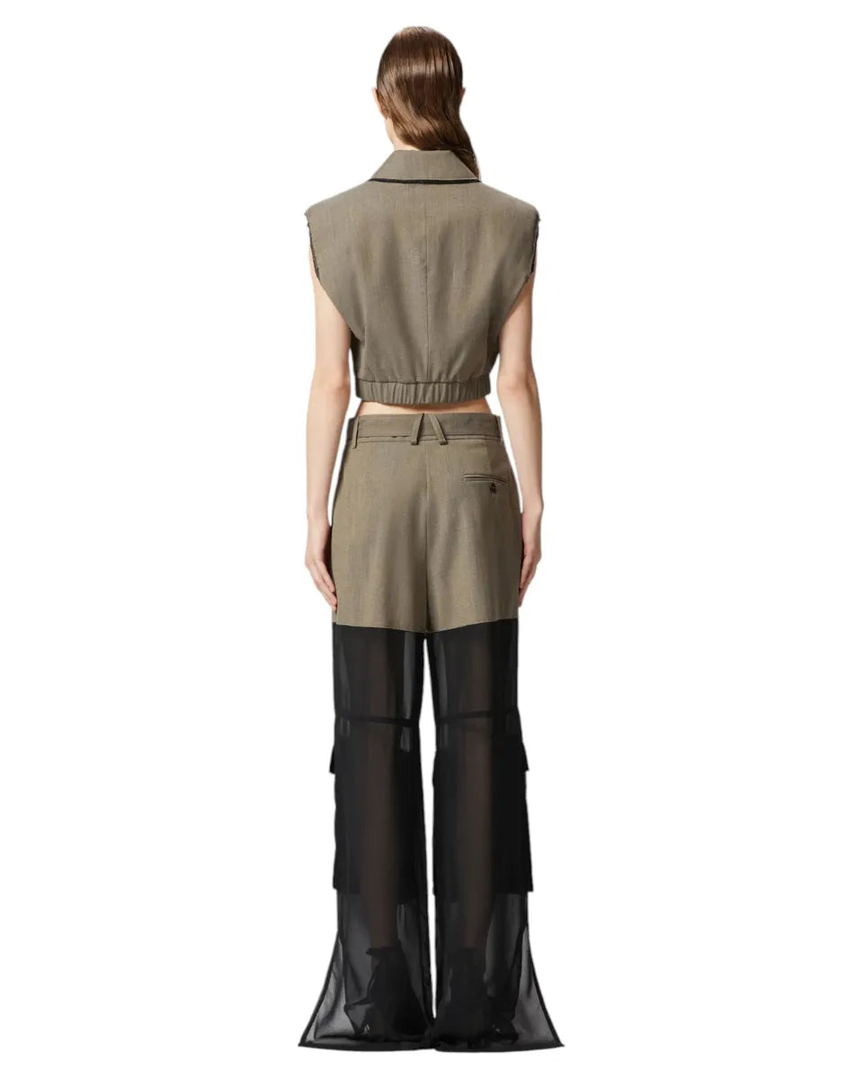 Gilet Corto con Rever ed Elastico-Pinko-Gilet-Vittorio Citro Boutique