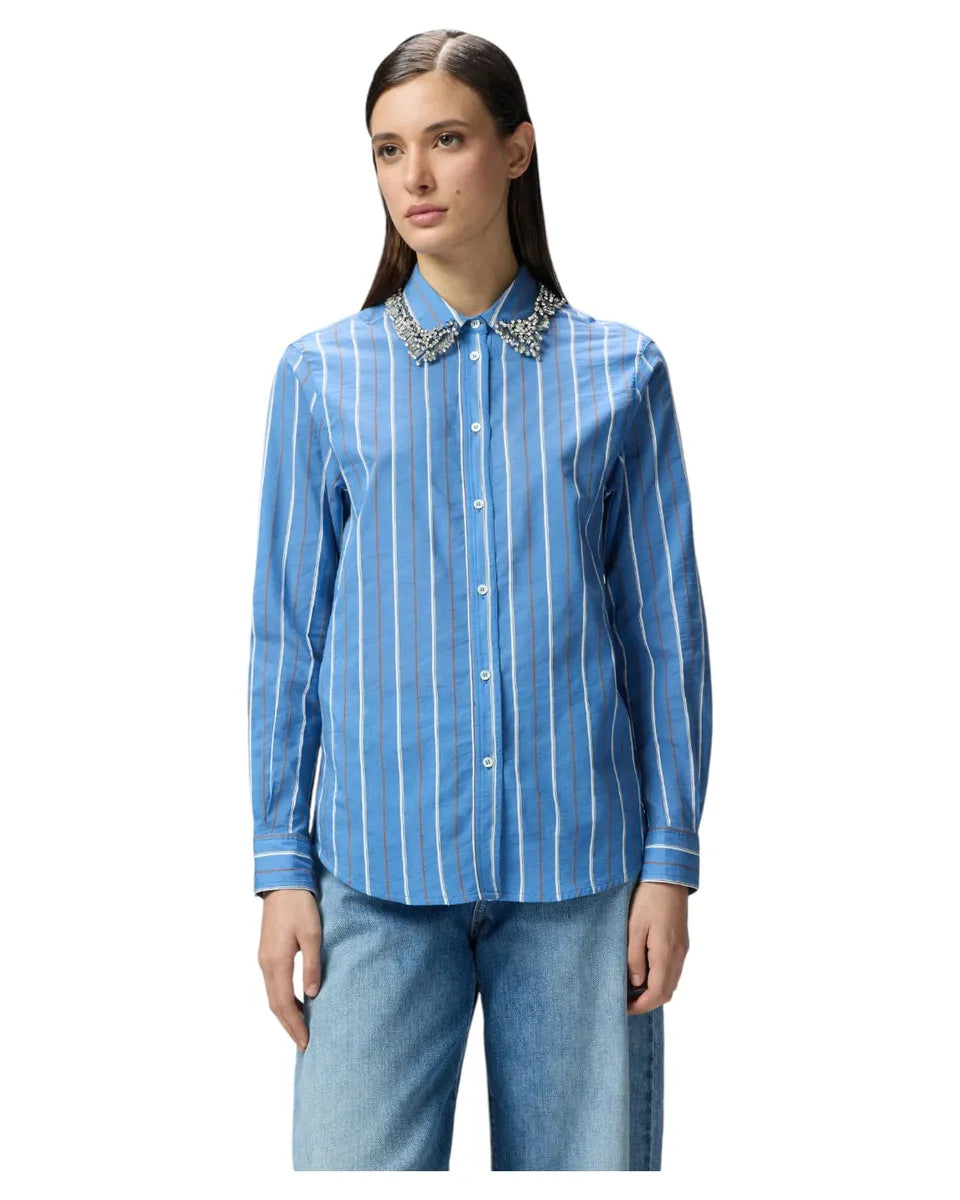 Camicia a Righe con Colletto Gioiello-Pinko-Camicie-Vittorio Citro Boutique