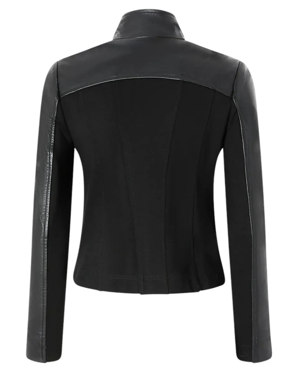 Giubbino Biker in Pelle e Tessuto Tecnico-Pinko-Giacche-Vittorio Citro Boutique