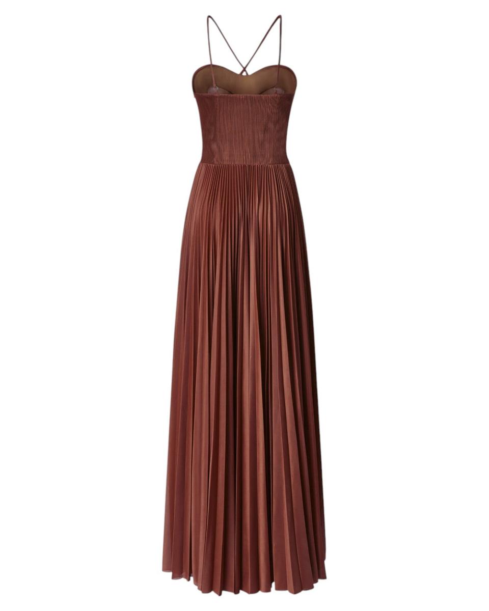 Abito Lungo Elegante Bustier in Jersey Plissé Cicogna-Pinko-Abiti-Vittorio Citro Boutique