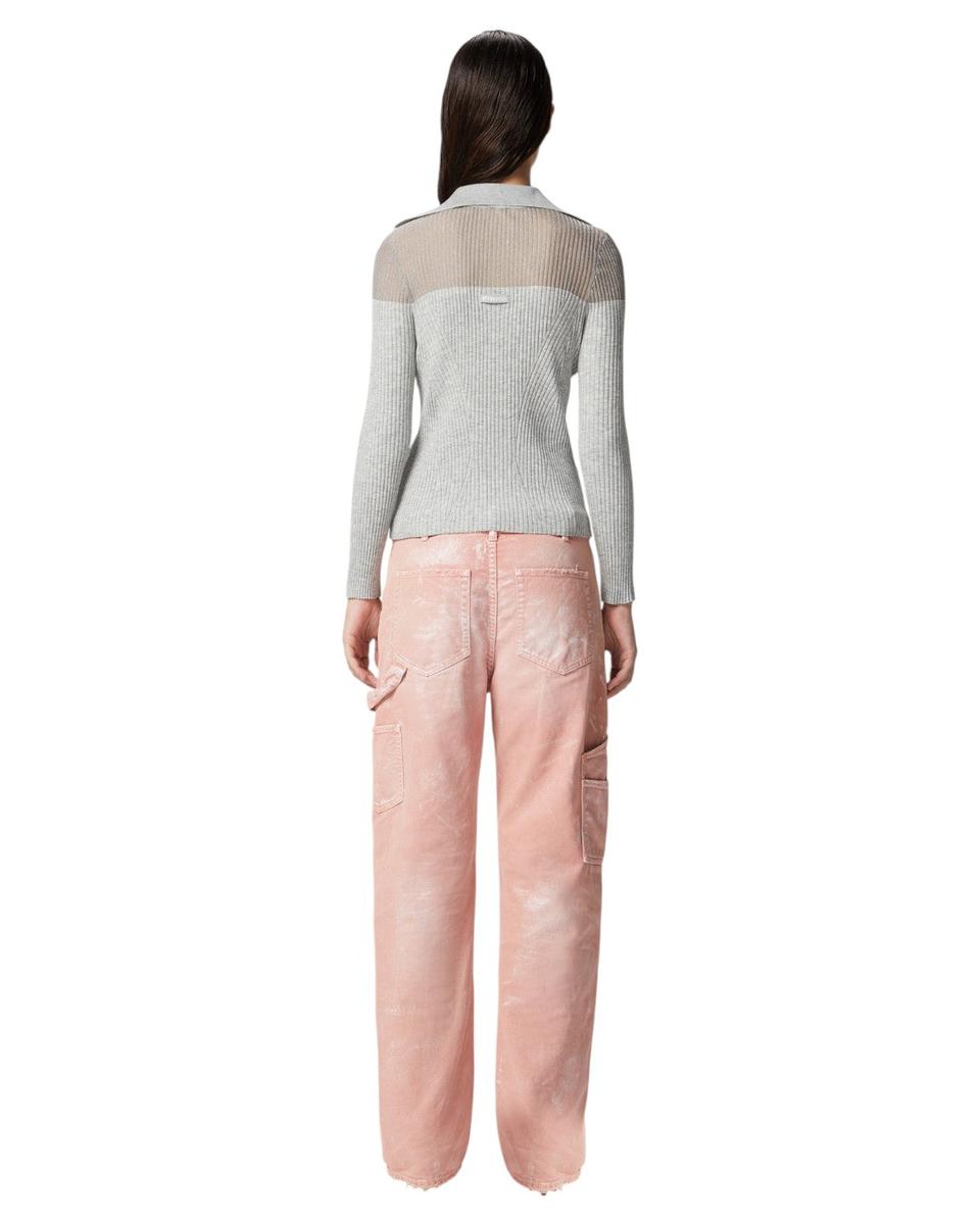 Maglia Polo a Costine con Inserto Semitrasparente-Pinko-Polo-Vittorio Citro Boutique