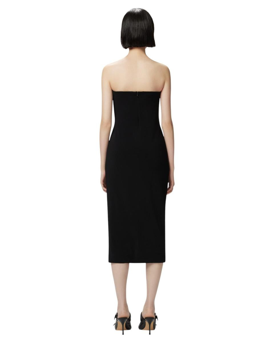 Abito Midi da Sera Cenerino con Scollo Sagomato Drappeggiato-Pinko-Abiti-Vittorio Citro Boutique