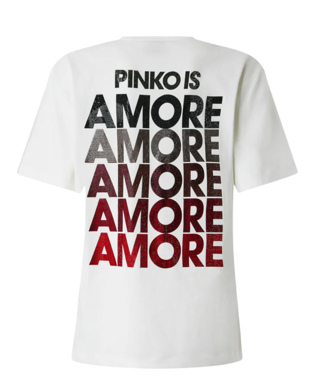T-shirt PINKO Strepitoso en coton avec strass