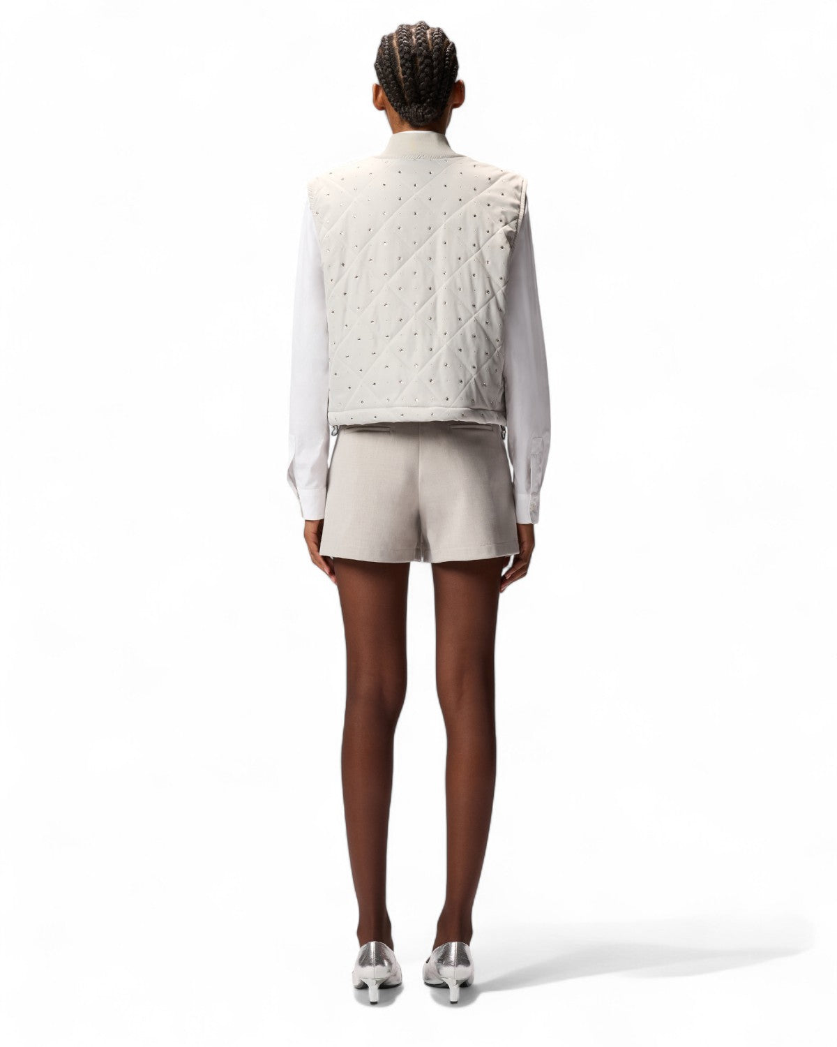 Gilet trapuntato con strass e borchie-Pinko-Gilet-Vittorio Citro Boutique