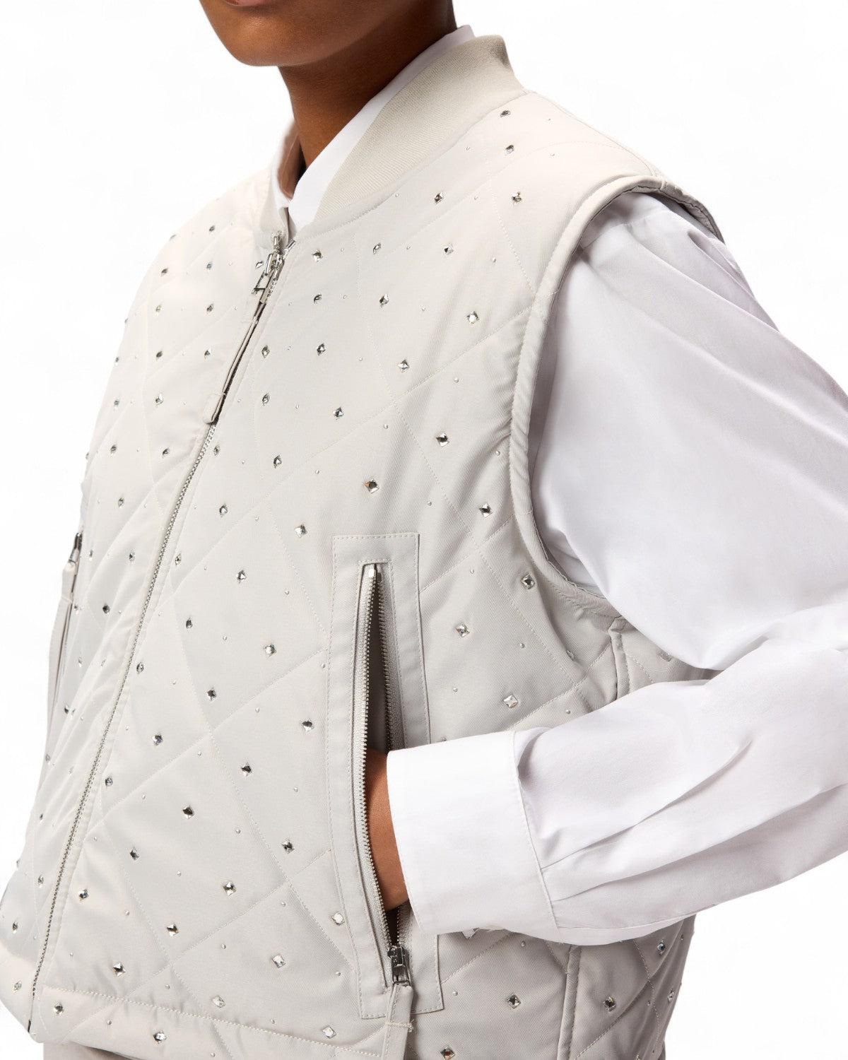 Gilet trapuntato con strass e borchie-Pinko-Gilet-Vittorio Citro Boutique