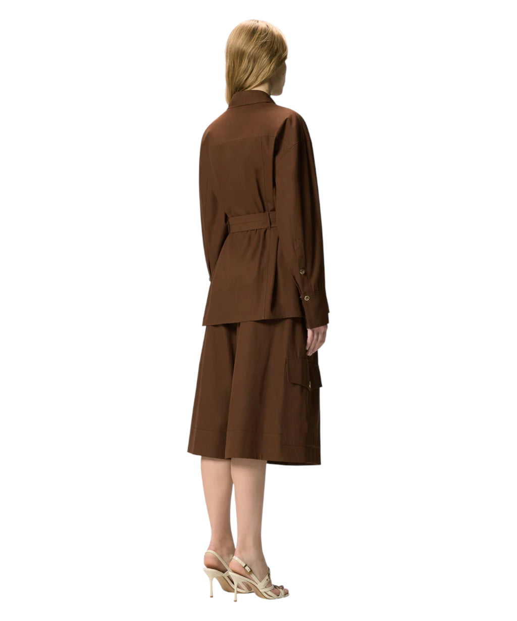 Veste longue PINKO en twill avec ceinture