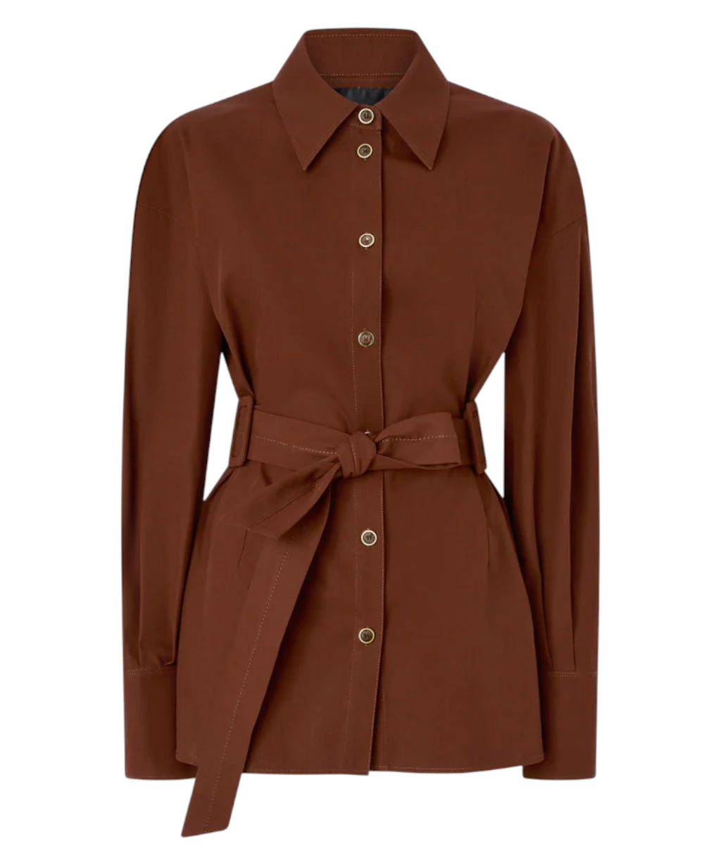 Veste longue PINKO en twill avec ceinture