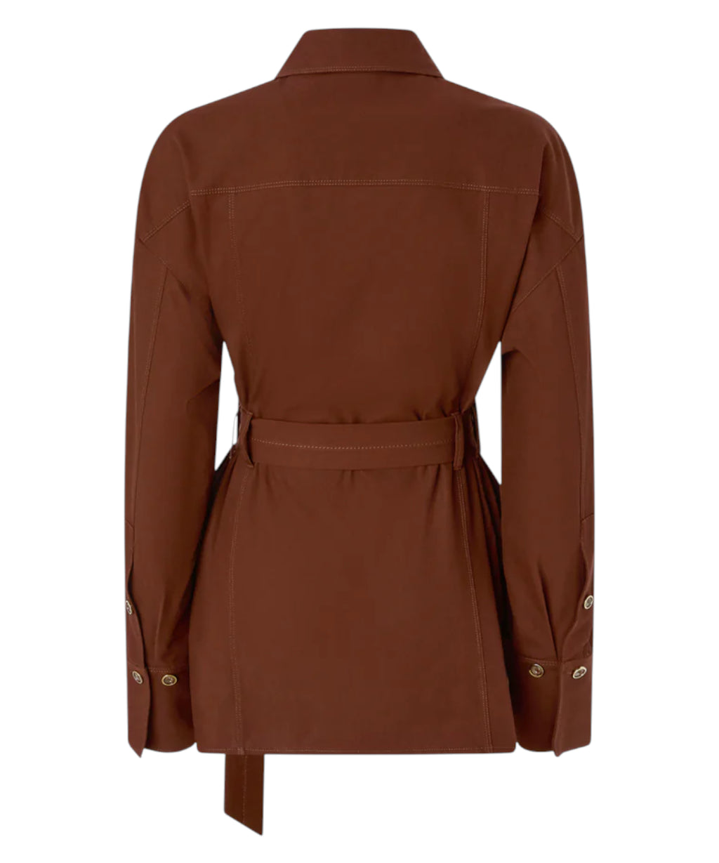 Veste longue PINKO en twill avec ceinture