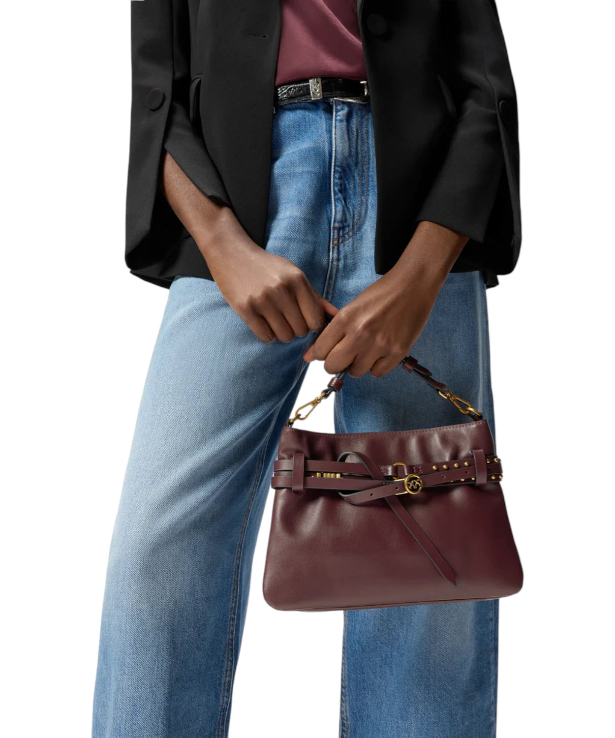 Borsa a Spalla Pinko Belt Mini in Pelle