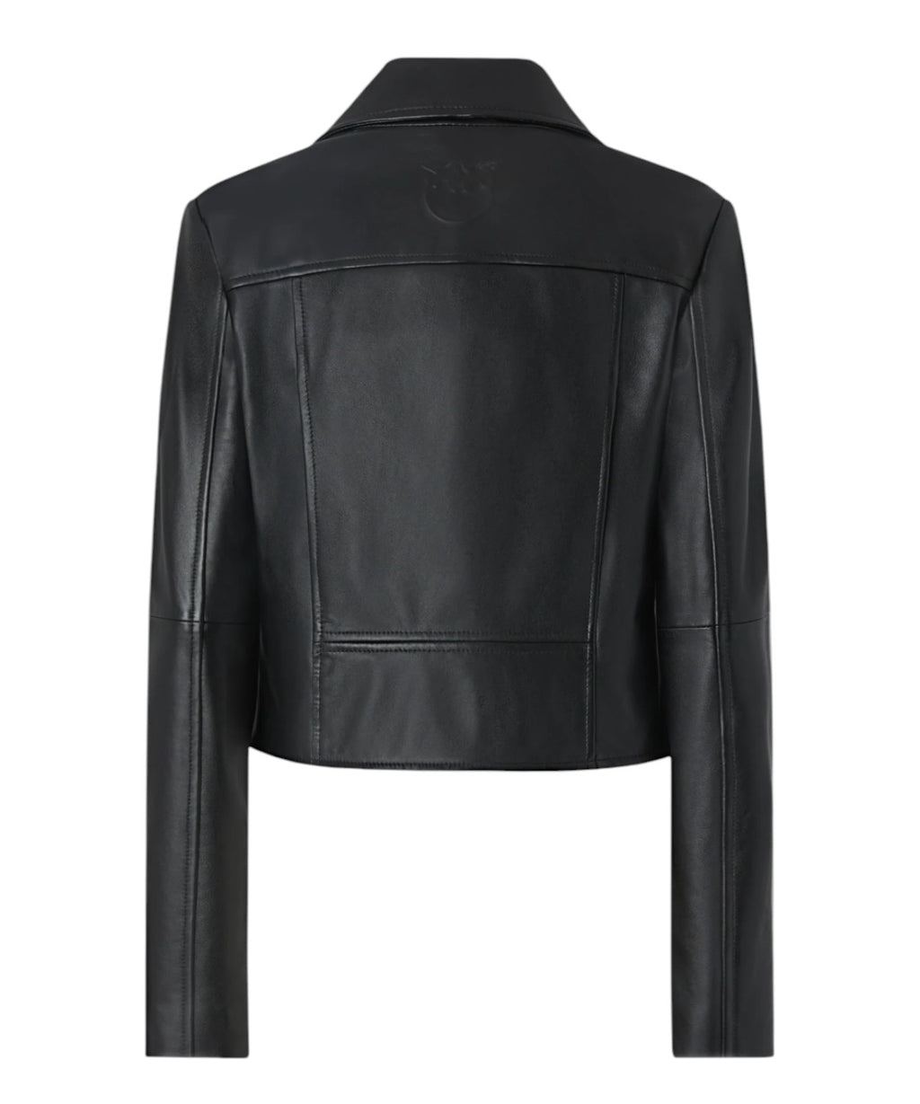 Veste motard femme PINKO en nappa
