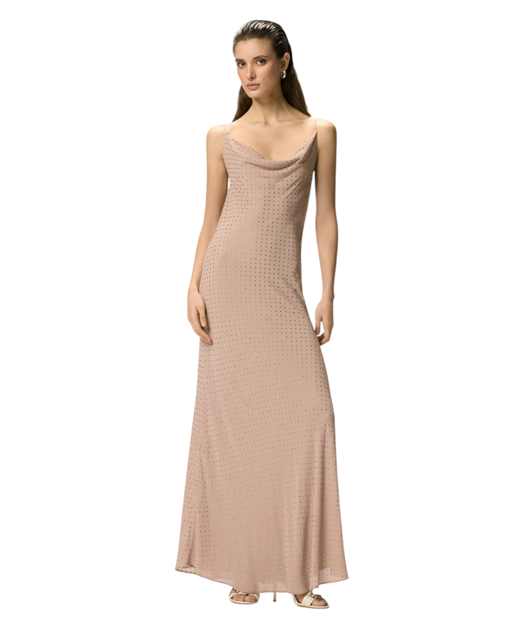 Robe longue slipdress PINKO avec strass
