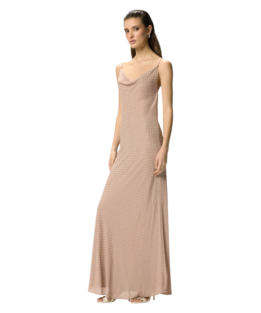 Robe longue slipdress PINKO avec strass