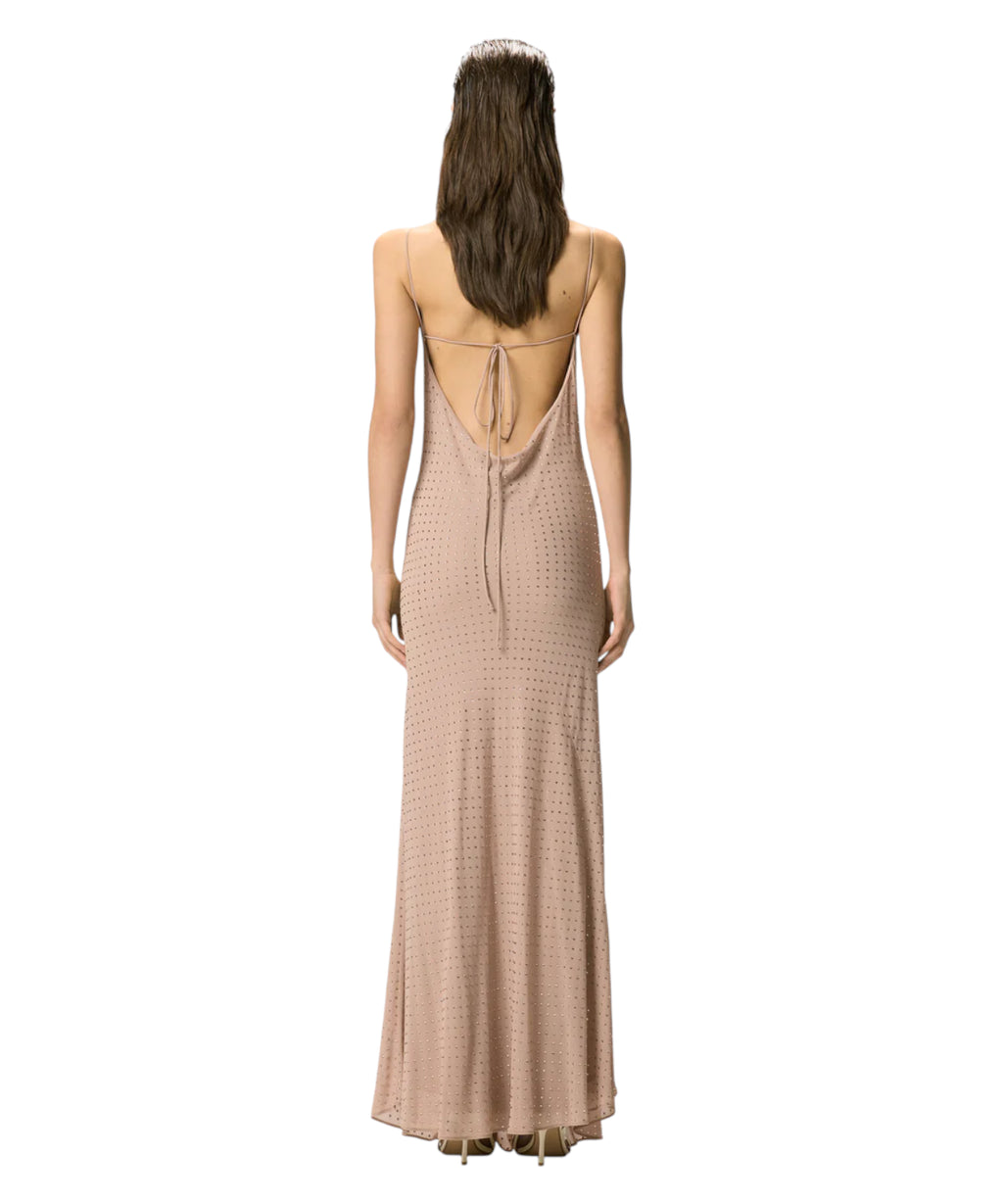 Robe longue slipdress PINKO avec strass