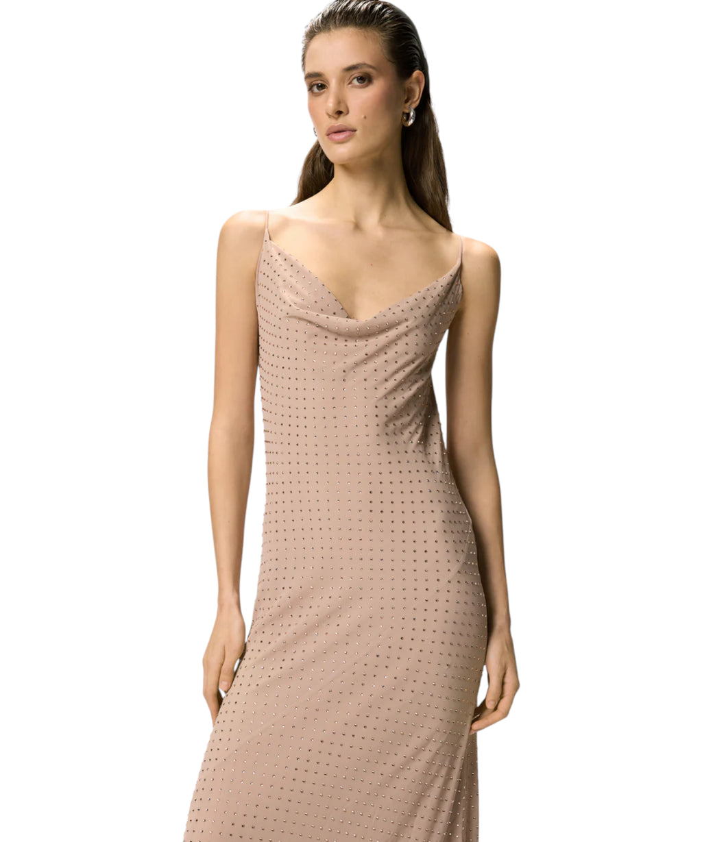 Robe longue slipdress PINKO avec strass