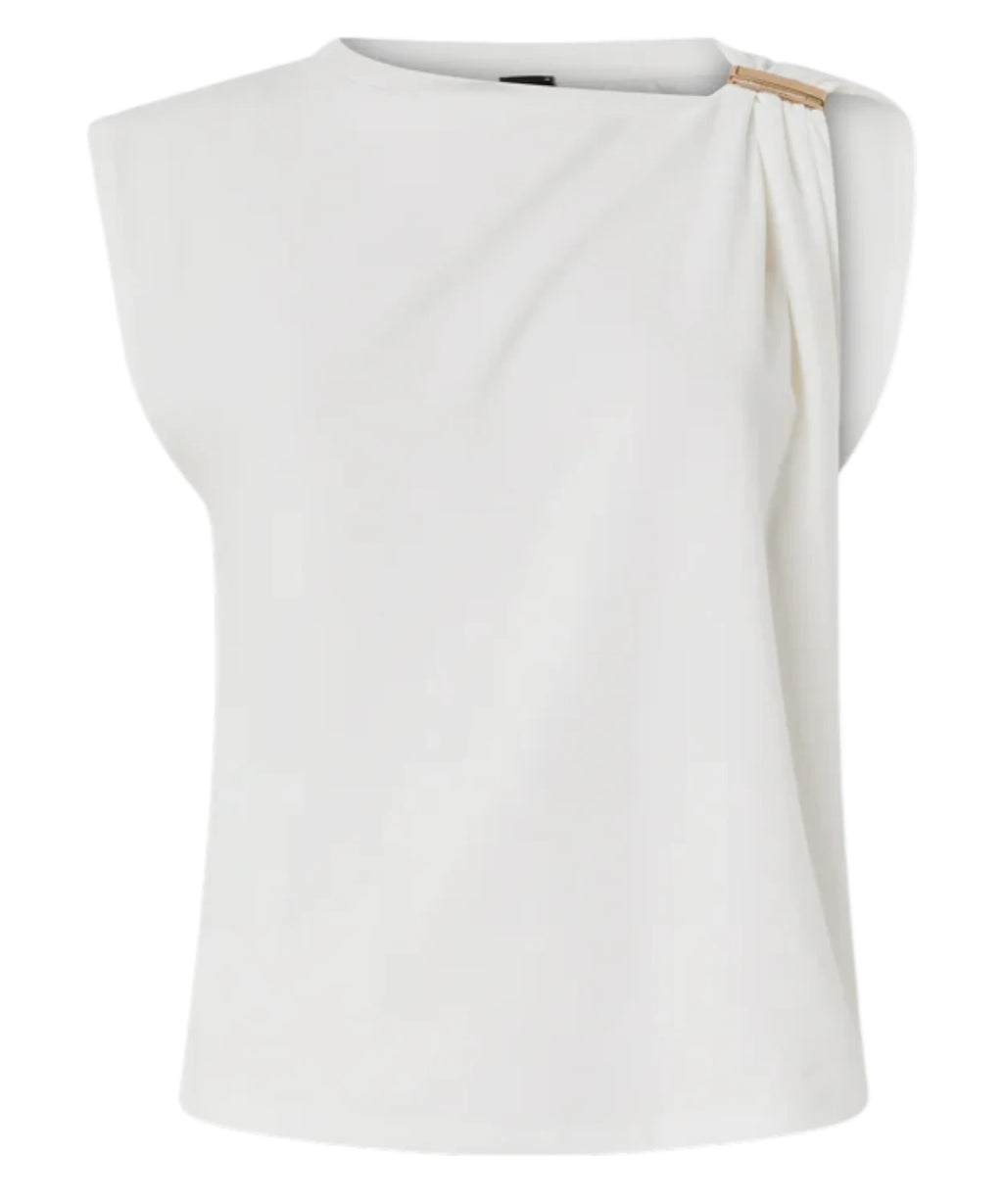 Top PINKO en coton stretch avec détail doré