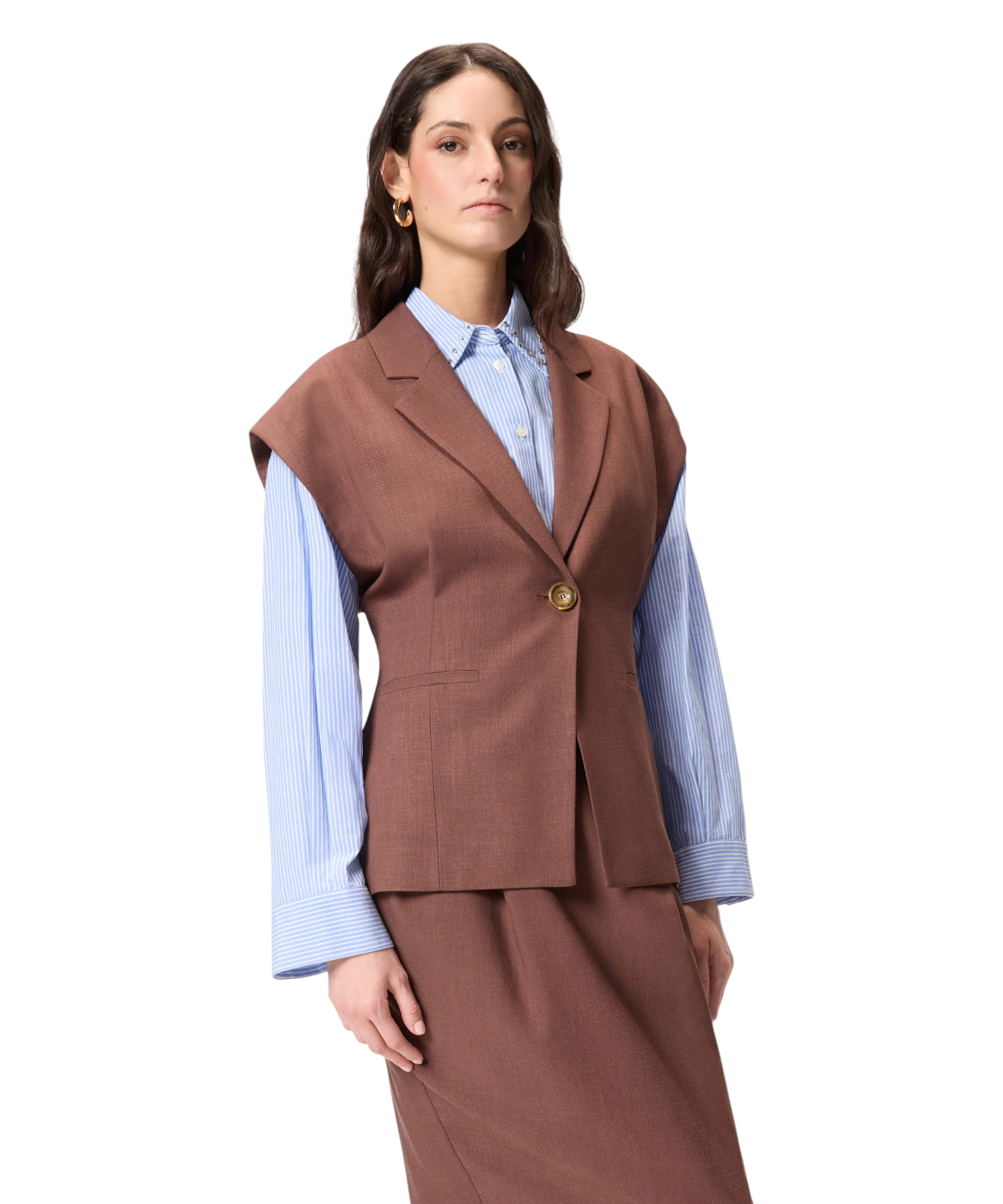 Giacca Smanicata FLOELLA Pinko con Effetto Lino