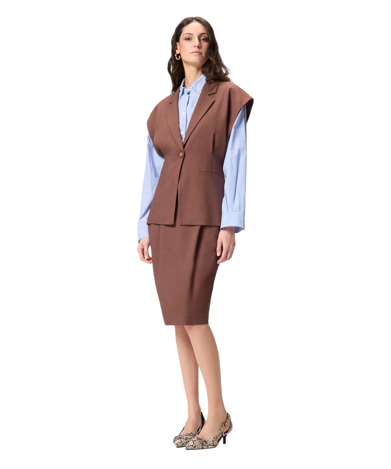 Giacca Smanicata FLOELLA Pinko con Effetto Lino