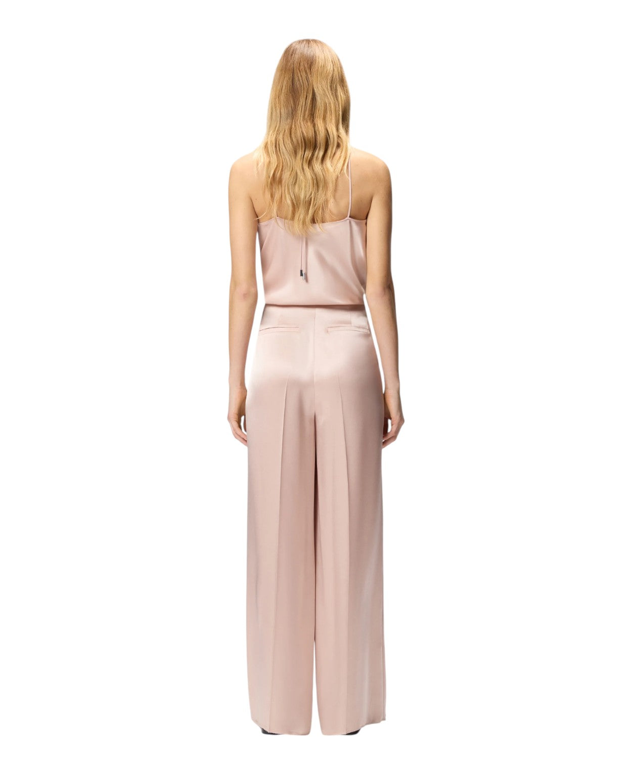 Pantalon en satin élégant avec pli repassé