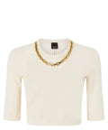 Maglia Cropped Pinko KYMBERLY con Catena Dorata
