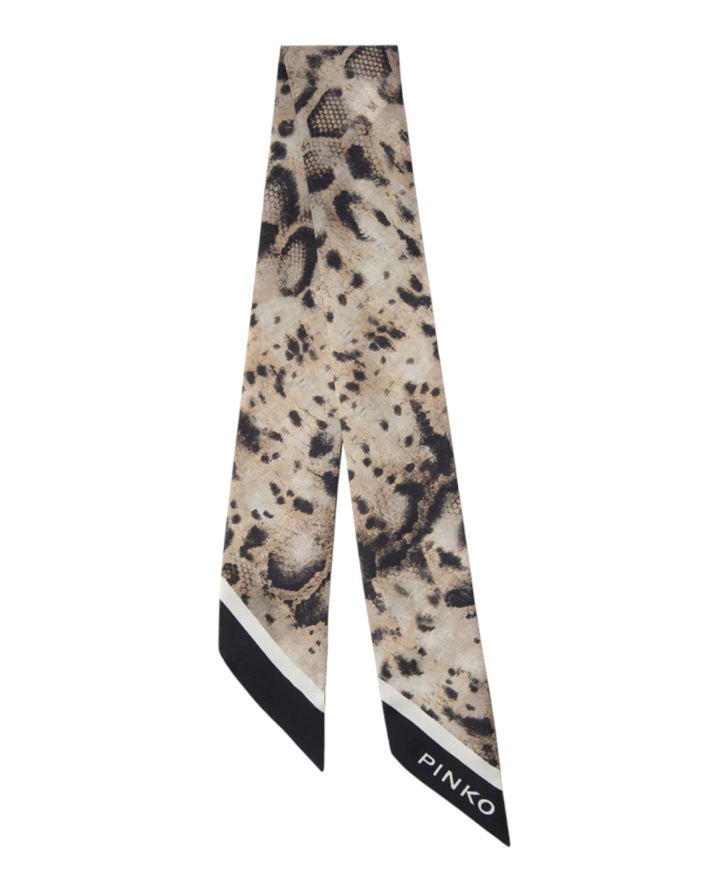 Foulard Twilly Pogo en mélange de soie avec imprimé serpent