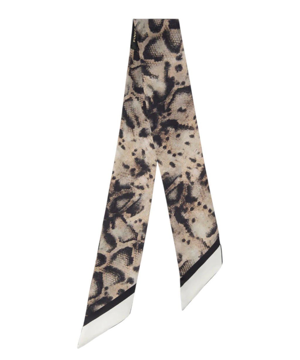 Foulard Twilly Pogo en mélange de soie avec imprimé serpent