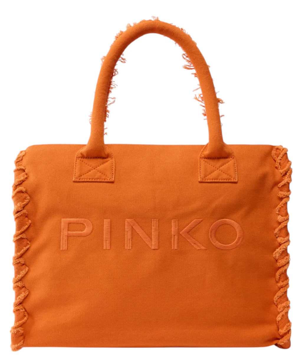 Sac Shopper Pinko Beach Media en toile avec logo
