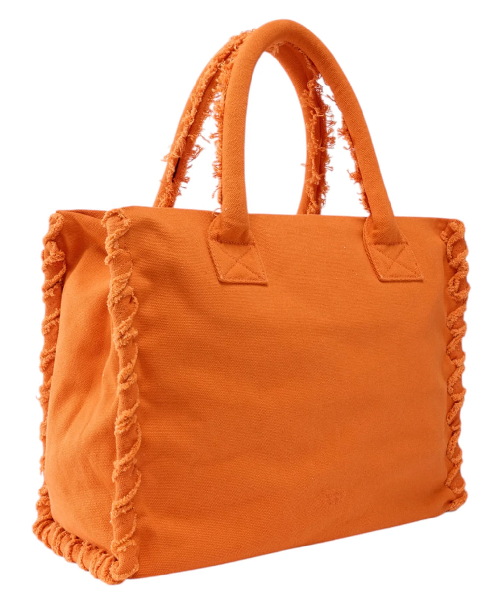 Sac Shopper Pinko Beach Media en toile avec logo