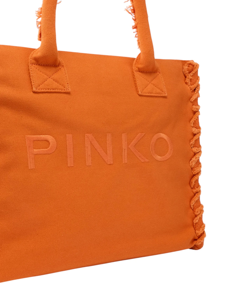 Sac Shopper Pinko Beach Media en toile avec logo
