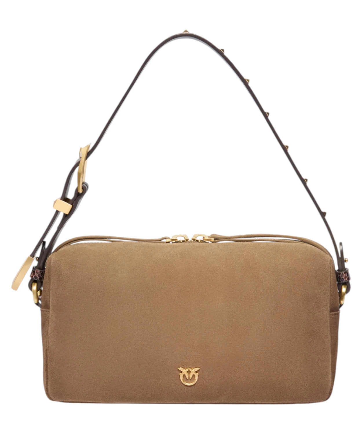Sac Bauletto Pinko en daim avec bandoulière effet python