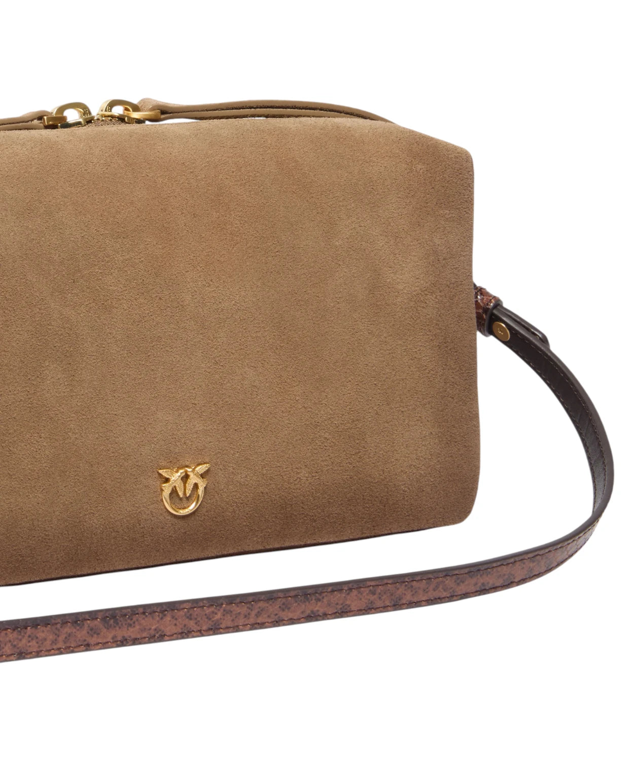 Sac Bauletto Pinko en daim avec bandoulière effet python