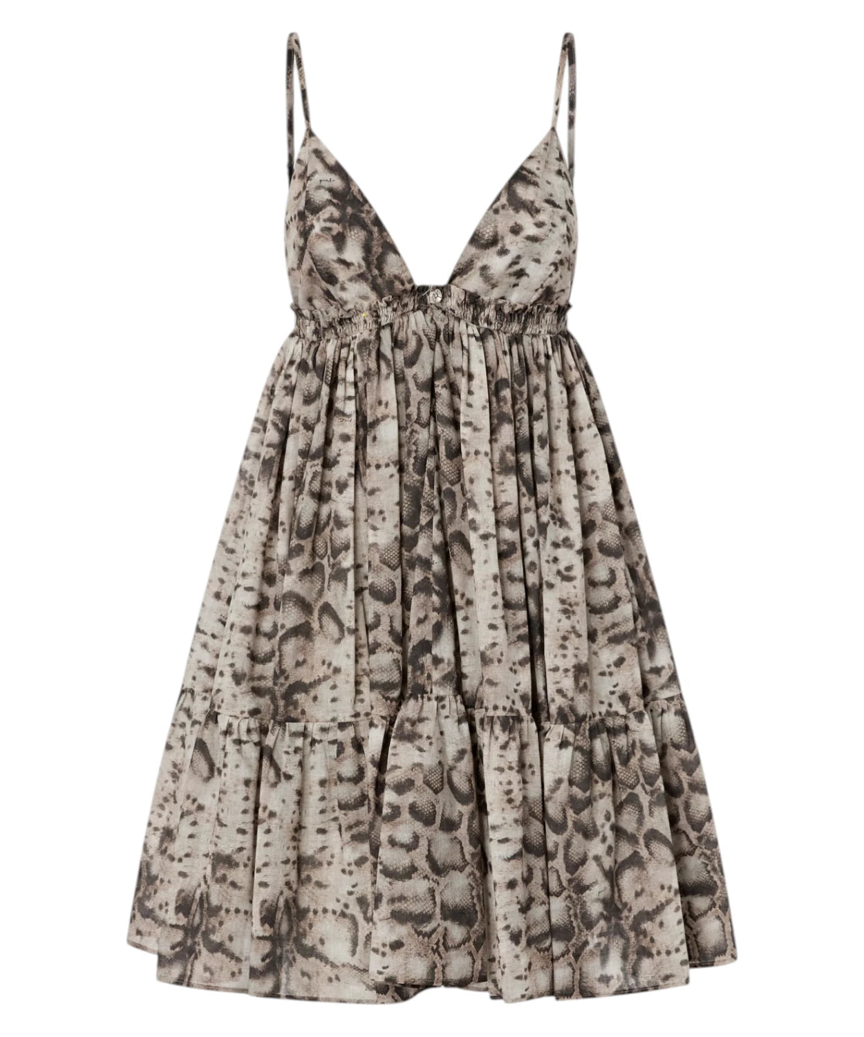 Abito Corto Pinko con Stampa Snake in Mussola di Cotone