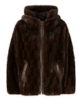 Giacca Blouson Pelliccia con Cappuccio Pinko