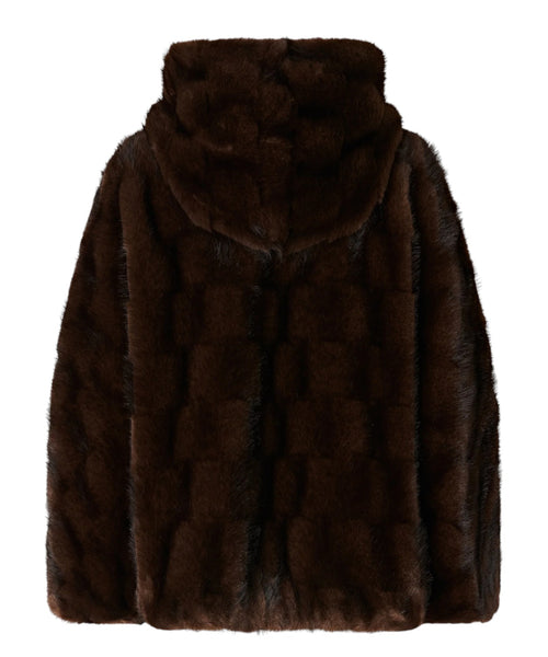 Giacca Blouson Pelliccia con Cappuccio Pinko