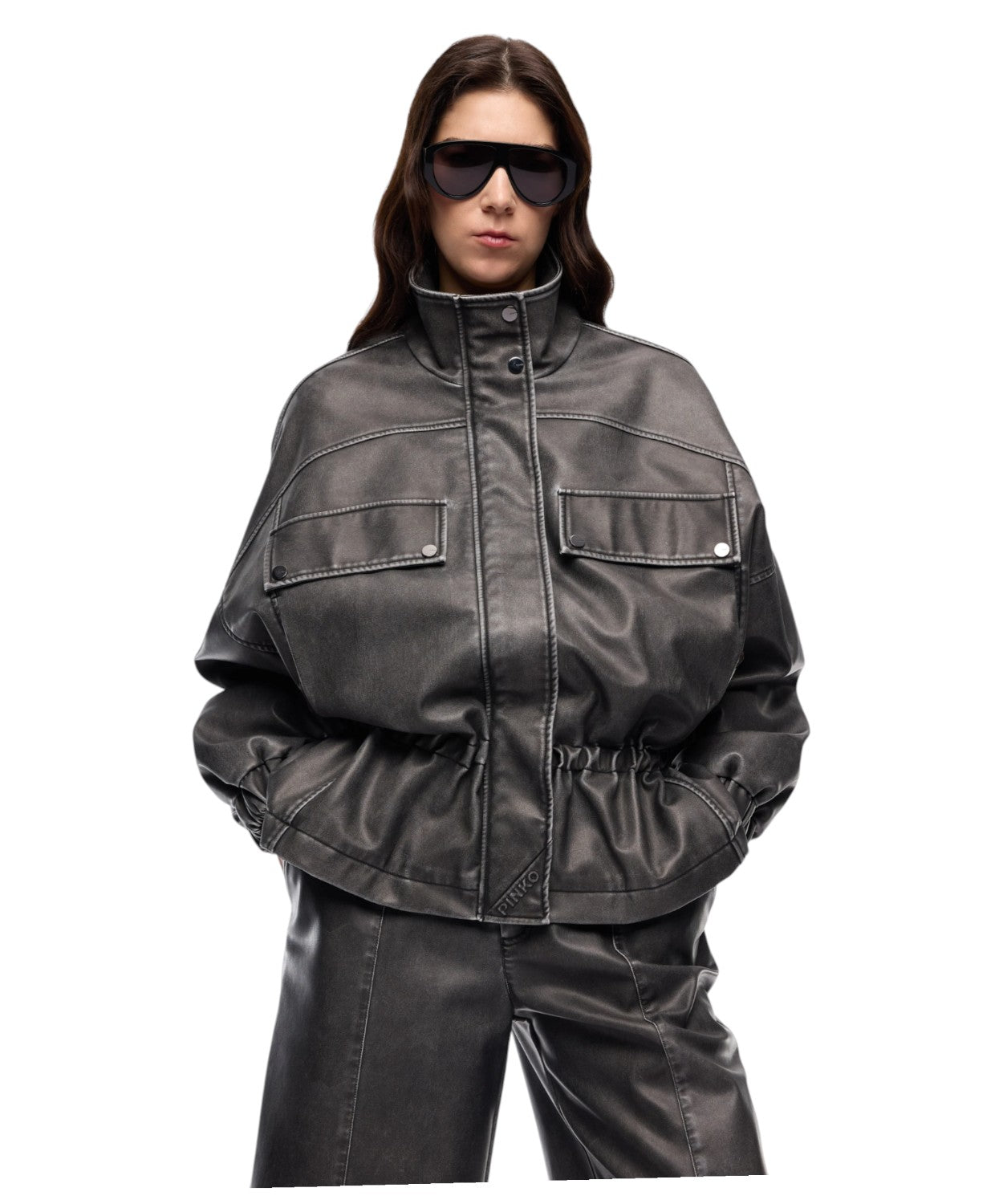 Caban Pinko Oversize con Finitura Vintage e Design Unico