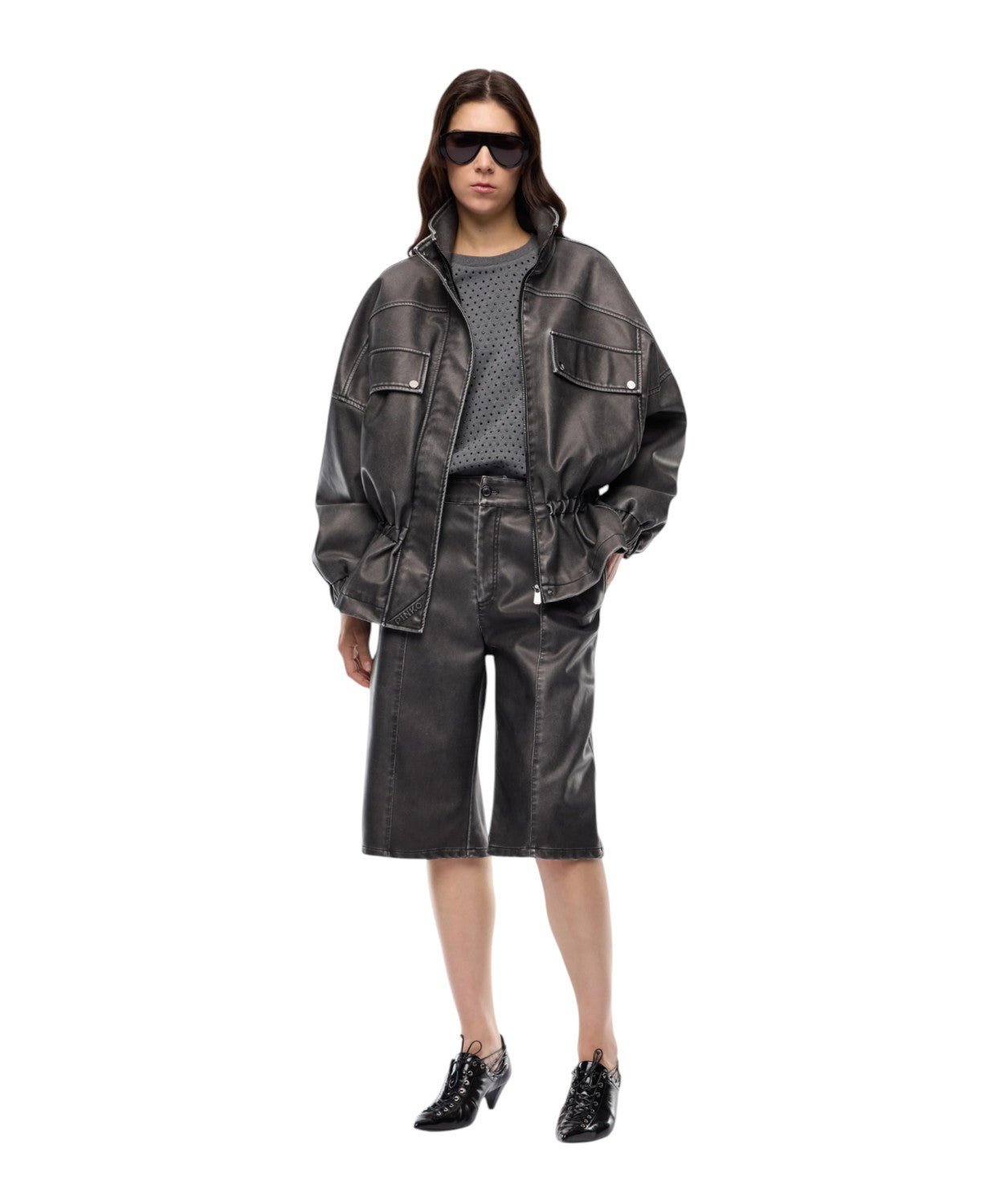 Caban Pinko Oversize con Finitura Vintage e Design Unico