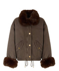 Caban Pinko in Cotone Effetto Pelliccia per Donna