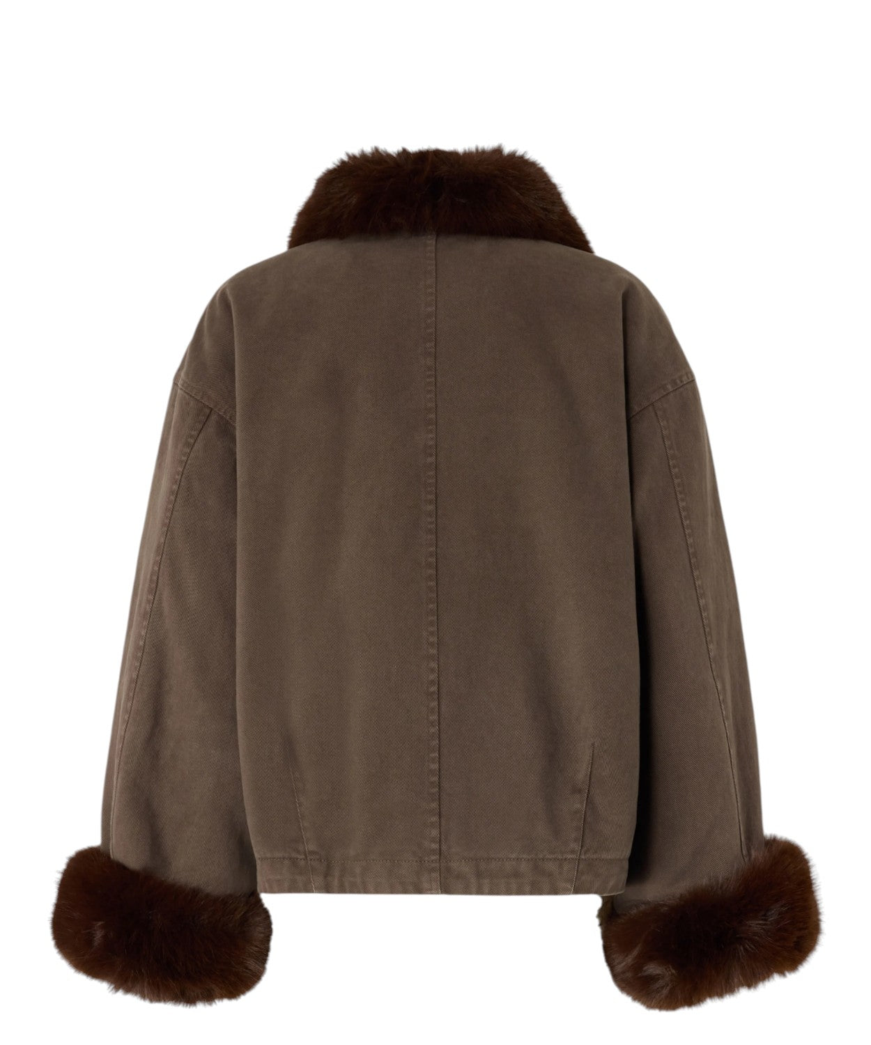 Caban Pinko in Cotone Effetto Pelliccia per Donna